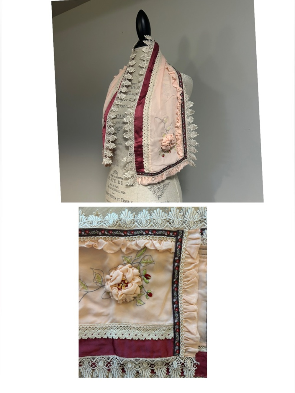 J Jill Bermuda Scarf Limited Edition Silk Scarf Flower Boho No 31 Pink 11x42”
